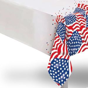 Kunststof tafelkleed, Amerikaanse vlag, 1,37 m x 2,13 m