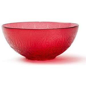 Excelsa Red Arabesque glazen slakom - Diameter 23 cm, hoogte 10 cm