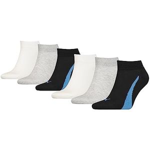 PUMA Lifestyle uniseks kwart sokken (6 stuks), Blauwe Combo