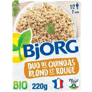 BJORG - Duo Quinoa Blond en Rood - Biologisch bereid gerecht - 3 x 220 g microgolfoven doypacks