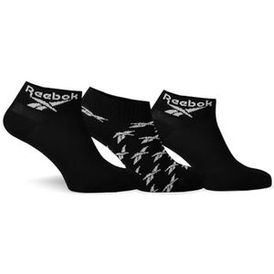 Reebok Cl Fo Ankle Sock 3p uniseks sokken voor volwassenen, zwart.