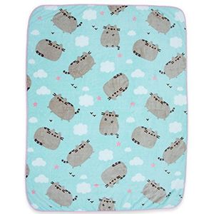 Pusheen Zachte fleece deken voor katten - officieel gelicentieerd Pusheen met pusheen, wolken en hartjes