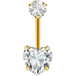 ESHIONER G23 Piercing de nombril en titane doré et argenté 14 g 10 mm 12 mm Longueur de la tige courte Tige longue Rouge Rose Bleu Violet Boules multicolores Piercing de nombril Bijoux pour femme