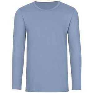 Trigema T-shirt met lange mouwen voor heren, Parelmoer blauw