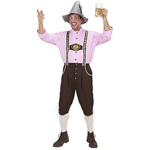 Widmann - Beieren-kostuum, overhemd en leren broek, Oktoberfest, volksfeest, carnaval, themafeest