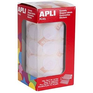 APLI Kids 11905 – ronde stickers op rol – kleur: wit – afmetingen: 20 mm