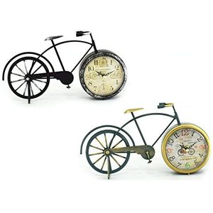 DKD Home Decor Tafelklok zwart fiets groen ijzer (30,5 x 5,5 x 18 cm) (2 stuks) (Referentie: S3026710)