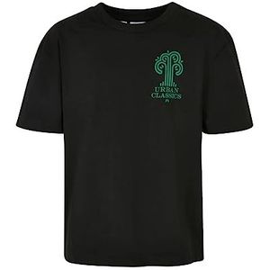 Urban Classics Jongens T-shirt Organic Tree Logo, zwart, 158-164, zwart.