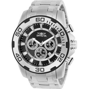 Invicta 22318 Pro Diver – Scuba herenhorloge, roestvrij staal, kwarts, zwarte wijzerplaat, zwart, armband, zwart., armband