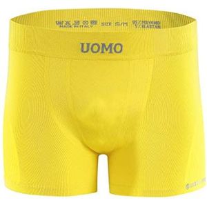 sesto senso Uomo Boxershorts voor heren, zonder naden, retro, onderbroek, comfortabel, Trunks, basic, ondergoed,, Geel.
