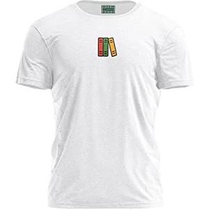 Bona Basics, Impression numérique, T-shirt basique pour homme, 100% coton, blanc, décontracté, hauts pour homme, taille : XL, blanc, XL