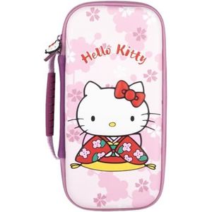 Konix Hello Kitty Housse de protection et transport pour Nintendo Switch, Switch OLED et Switch 2 - Rangement accessoires et 8 jeux - Motif 3D - Rose