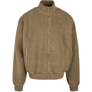 Urban Classics Heren winterjas van Sherpa met elastische opstaande kraag en geribbelde manchetten, warme zakken, maten S tot 5XL, Tiniolive