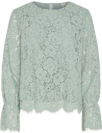YAS Yasperla Ls Lace Top S. Noos YAS Parel Ls Lace Top S. Noos Dames (1 stuk), ijsberg groen, XS