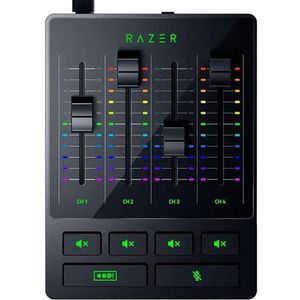 Razer Audiomixer (analoge audiomixer, 4-kanaals interface met volumeknoppen, XLR-ingang met voorversterker, plug and play) RZ19-03860100-R3M1