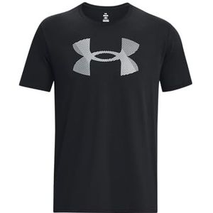 Under Armour T-shirt met korte mouwen voor heren met groot logo, zwart/lichtgrijs/halo grijs