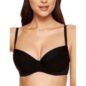 Gorteks Soutien-gorge push-up pour femme, Noir, 80C