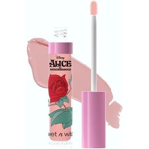 Wet n Wild Lippenstift van Alice in Wonderland, hoogglanzend voor een spiegelend oppervlak, verrijkt met vitamine E, zonnebloempitten en arganolie, ton We Sing Too