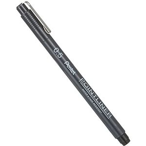 Pentel S20P Pointliner viltstift techniek, pigmentinkt, punt 0,5 mm, zwart