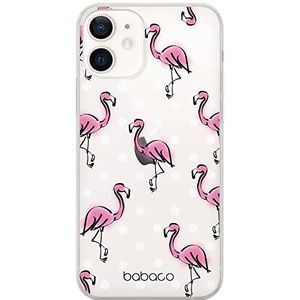 ERT GROUP Mobiele telefoon beschermhoes voor Apple iPhone 12 Mini, origineel en officieel gelicentieerd product, motief Flamingo 003, perfect aangepast aan de vorm van de mobiele telefoon, gedeeltelijk bedrukt