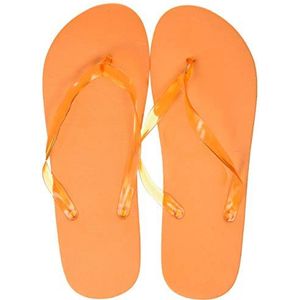 eBuyGB Slippers voor dames en volwassenen, zomer, schuimrubber, glanzend, strand, vakantie, zwembadschoenen, oranje, 40-42