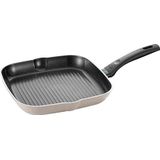 BALLARINI Ledro Poêle à griller 28 cm, en aluminium, compatible avec l'induction, revêtement anti-adhésif en céramique, Thermopoint, fabriquée en Italie, beige