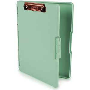 Dexas Slimcase 3517R-5503 klembord met zijdelingse opening, zeemoosgroen met roségouden clip, 31,8 x 24,1 cm, 2 stuks