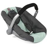 Bayer Chic 2000 - Autostoel voor babypoppen - poppenhouder - poppenaccessoires - donkergrijs - mint