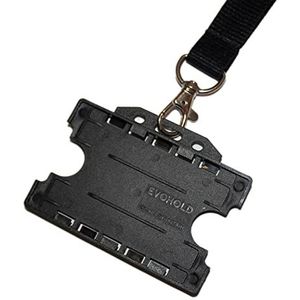 ALG ID Cards® 20 mm polyester koord met dubbelzijdige ID-kaarthouder (zwart)