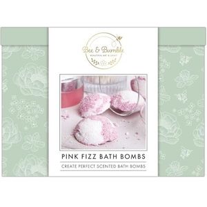 Bee & Bumble Pink Fizz doe-het-zelf badbommenset voor knutselen, 100 g natriumbicabonaat, 50 g citroenzuur, 35 g cacaoboter, 4 ml tinctuur