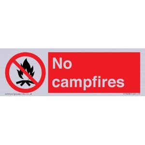 Bord ""No Campfires"", 150 x 50 mm, L15