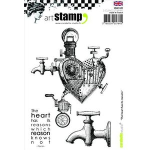 Carabelle Studio SA60163E A6 stempel ""The Heart Has Its Reasons"", Engelse versie, rubber, 10 x 14 x 0,5 cm, wit/transparant