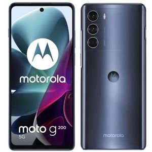 Motorola G200 mobiele smartphone, ontgrendeld, 5G 4G/LTE (display: 6,8 inch, 128 GB, Android 11.0), blauw, Franse versie