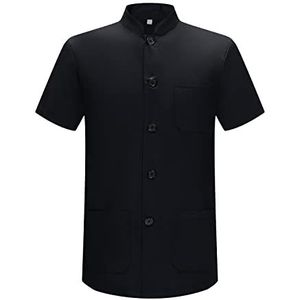 Misemiya - Chef jas met korte mouwen - Ref. 843, zwart, 3XL, zwart.