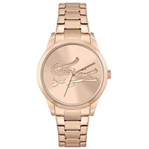 Lacoste 2001172 Analoog kwarts dameshorloge met armband van roestvrij staal, kleur lichtroze, goud, Gouden oogje., armband