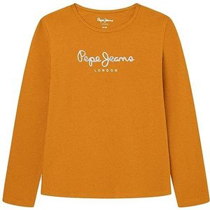 Pepe Jeans Hana Glitter L/S T-shirt voor meisjes, Geel (Okre Yellow)