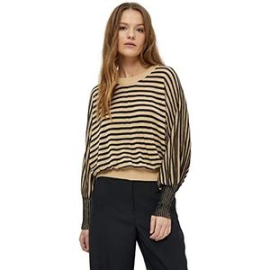 Peppercorn Mathilda Baloon Sweatshirt met mouwen voor dames, zwart (9000s Black Stripe), M, Zwart (9000s Black Stripe)