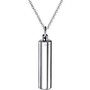 dsanbo Memorial Sieraden Hanger Urn As Urn Hanger Cilinder Roestvrij Staal Ketting Zilver, Roestvrij Staal, Papier Roestvrij staal