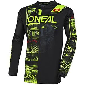 O'NEAL | Motorcross shirt | Enduro MX | Ademende stof, gevoerde elleboogbescherming, pasvorm voor maximale bewegingsvrijheid | Element Jersey Brand | Volwassenen, Zwart/Neon Geel