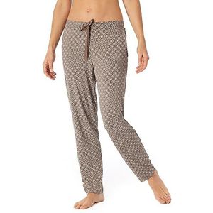 Schiesser Lange Schlafhose Pijama-kousen voor dames, beige, bedrukt patroon
