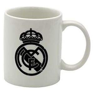 Real Madrid CyP Brands keramische mok wit met zwart schild 300 ml