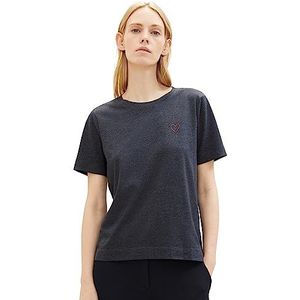 TOM TAILOR T-shirt pour femme, 30281 - Evident anthracite chiné, XXL