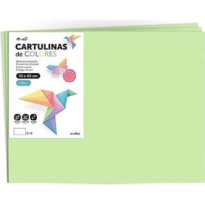 Carton coloré, grand papier cartonné 50 x 65 cm de couleurs pastel, cartes de couleurs pastel 180 gr pour artisanat, dessins créatifs et projets d'art · m-office (x250 feuilles, vert)