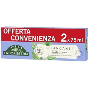 Antica Erboristeria - Dentifrice blanchissant, Dents plus blanches, 75mlx2