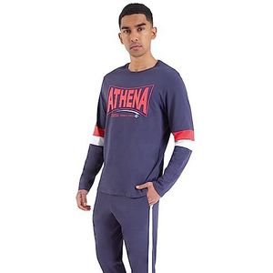 ATHENA Sport Boxe 7o79 Pijama Set heren, Marineblauw / Serigrafie Rood