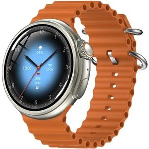 DAM Z78 Ultra Smartwatch met intelligente multifunctionele kroon, aanpasbare widgets, directe toegang tot Siri, thermometer, O2 en spanning 5,2 x 1,2 x 5 cm. Kleur: oranje