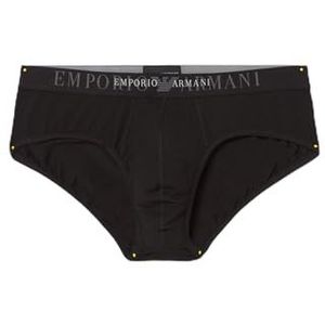 Emporio Armani Pixel Logo rubberen slip voor heren, zwart, M, zwart.
