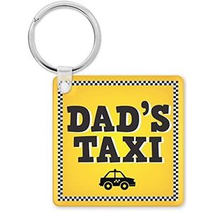 KBH164 Grappige sleutelhanger voor vader en collega's | Taxi voor papa | Sleutelaccessoires, meerkleurig, 5,8 cm x 5,8 cm, Meerkleurig, 5.8cm x 5.8cm