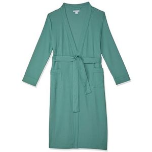 Amazon Essentials Peignoir long, léger gaufré pour femme (disponible en grande taille), bleu sarcelle, (taille S)