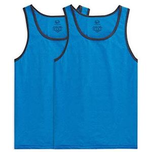 Fruit of the Loom Eversoft Katoenen T-shirts en tanktops (S-4XL) Heren Overhemd, Tank, verpakking van 2 stuks, Frans blauw